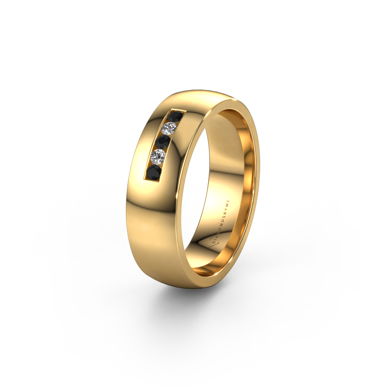 Bild von Ehering WH0107L26BP 585 Gold ±6x2 mm Schwarz Diamant