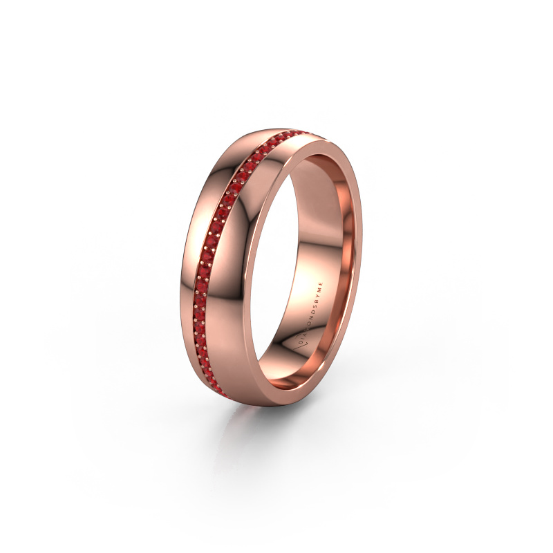 Image of Wedding ring WH0109L25A 585 rose gold ±0.20x0.07 in Ruby