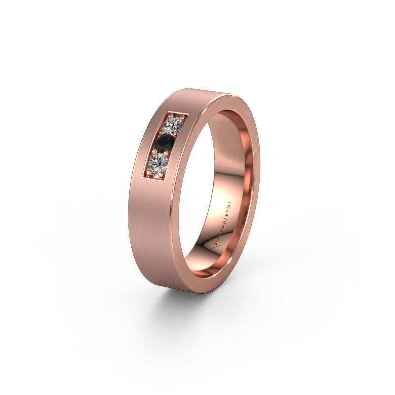 Bild von Ehering WH0110L15BM 585 Roségold ±5x2 mm Schwarz Diamant