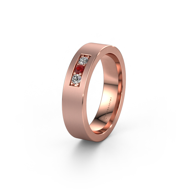 Image of Wedding ring WH0110L15BM 585 rose gold ±0.20x0.08 in Ruby