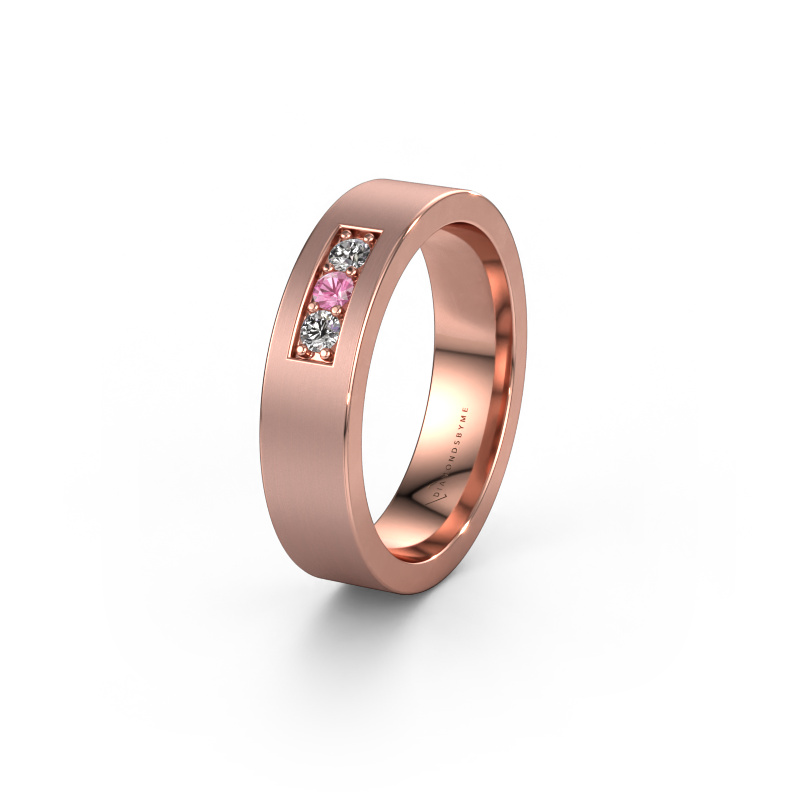 Image of Wedding ring WH0110L15BM 585 rose gold ±0.20x0.08 in Pink sapphire
