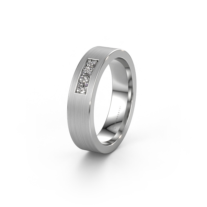 Image of Wedding ring WH0110L15BM 585 white gold ±0.20x0.08 in Zirconia