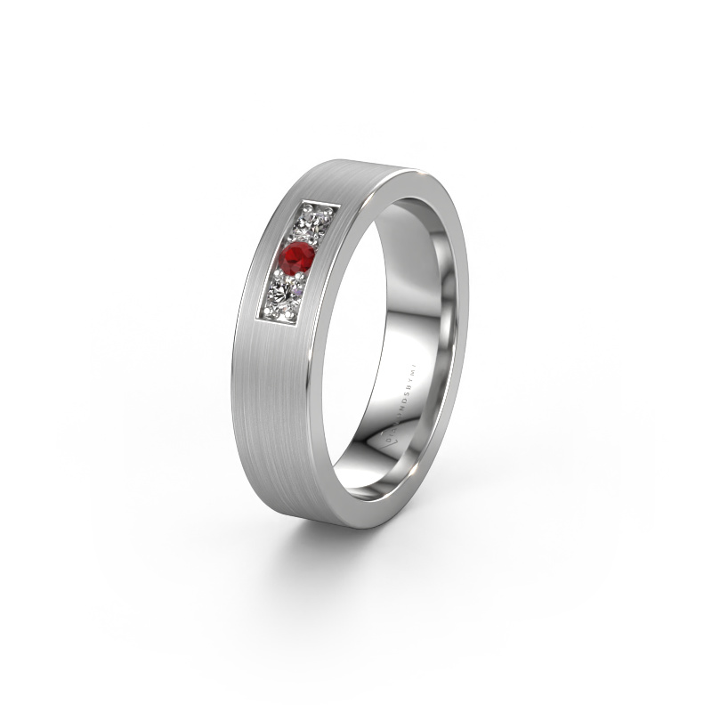 Image of Wedding ring WH0110L15BM 585 white gold ±0.20x0.08 in Ruby