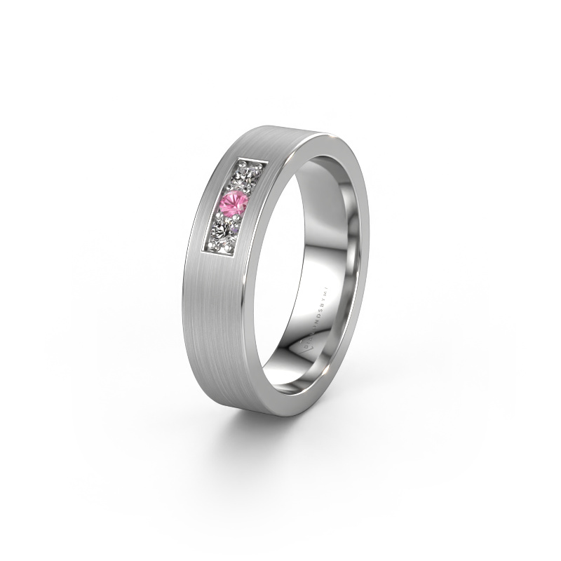 Image of Wedding ring WH0110L15BM 585 white gold ±0.20x0.08 in Pink sapphire