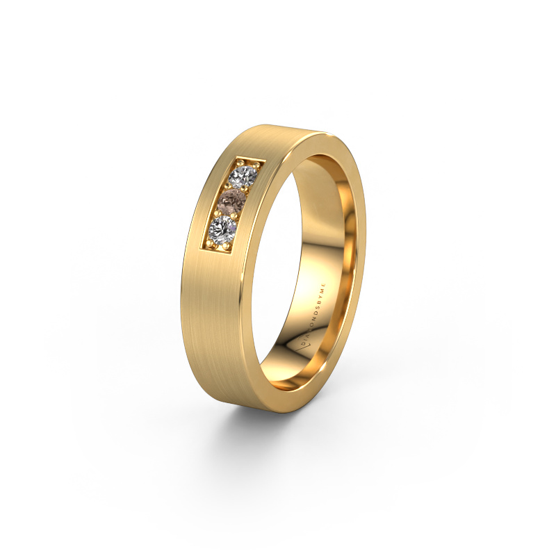 Image of Wedding ring WH0110L15BM 585 gold ±5x2 mm Brown diamond