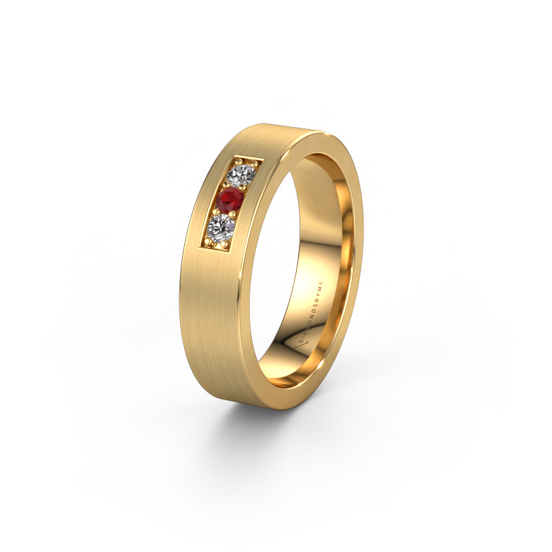 Image of Wedding ring WH0110L15BM 585 gold ±0.20x0.08 in Ruby