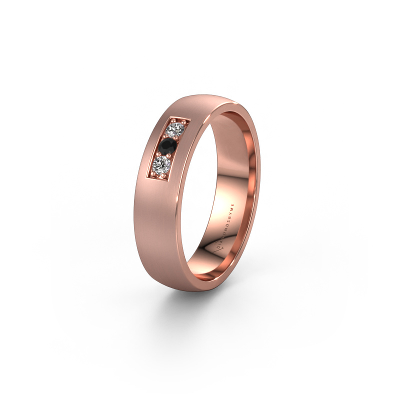 Image of Wedding ring WH0110L25AM 585 rose gold ±0.20x0.07 in Black diamond
