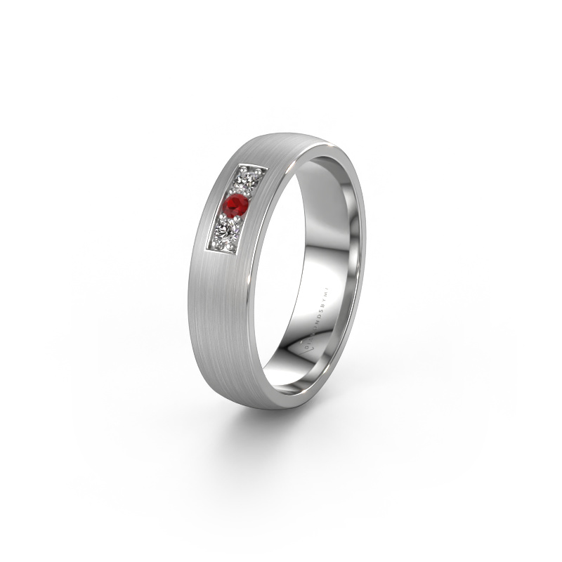 Image of Wedding ring WH0110L25AM 585 white gold ±0.20x0.07 in Ruby