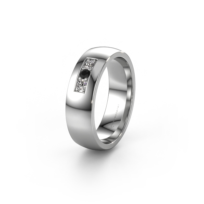 Bild von Ehering WH0110L26BP 950 Platin ±6x2 mm Schwarz Diamant