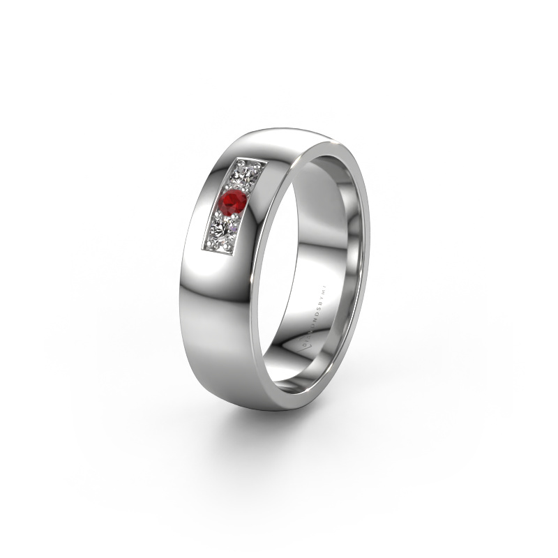 Bild von Ehering WH0110L26BP 585 Weißgold ±6x2 mm Rubin