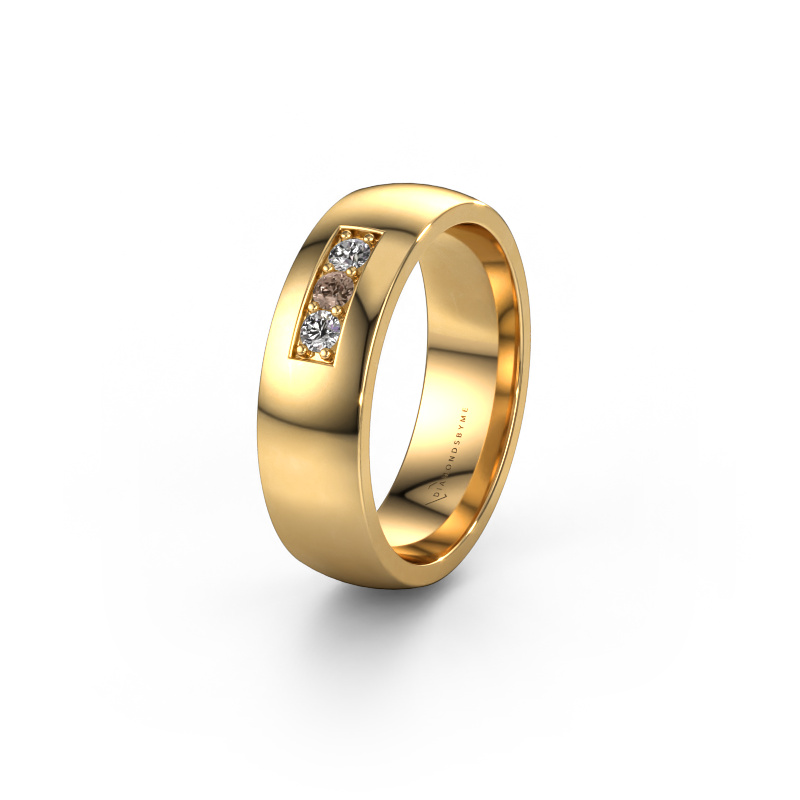 Bild von Ehering WH0110L26BP 585 Gold ±6x2 mm Braun Diamant