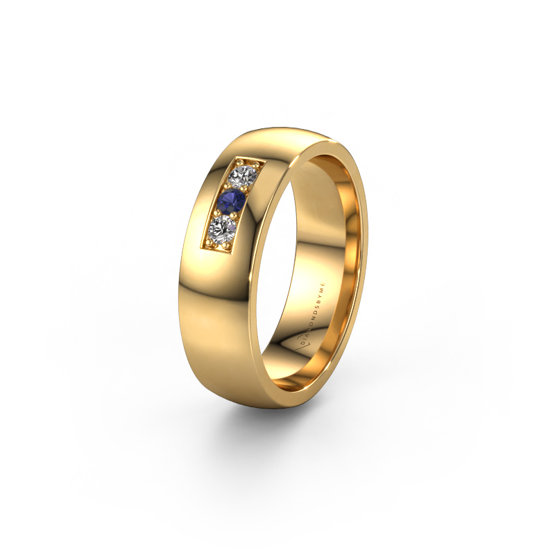 Image of Wedding ring WH0110L26BP 585 gold ±0.24x0.08 in Sapphire