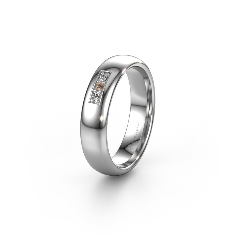 Image of Wedding ring WH0110L35BP 950 platinum ±0.20x0.08 in Brown diamond