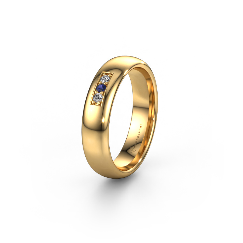 Image of Wedding ring WH0110L35BP 585 gold ±0.20x0.08 in Sapphire