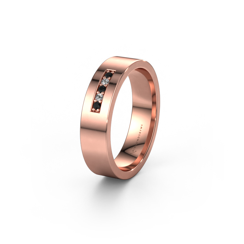 Image of Wedding ring WH0111L15AP 585 rose gold ±0.20x0.07 in Black diamond