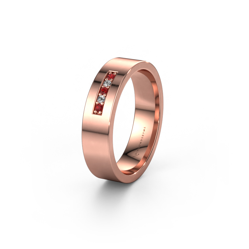 Image of Wedding ring WH0111L15AP 585 rose gold ±0.20x0.07 in Ruby