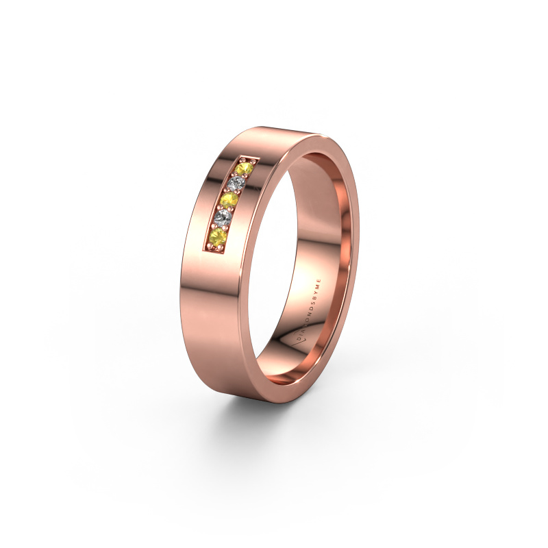 Image of Wedding ring WH0111L15AP 585 rose gold ±0.20x0.07 in Yellow sapphire