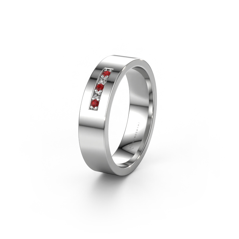 Image of Wedding ring WH0111L15AP 585 white gold ±0.20x0.07 in Ruby