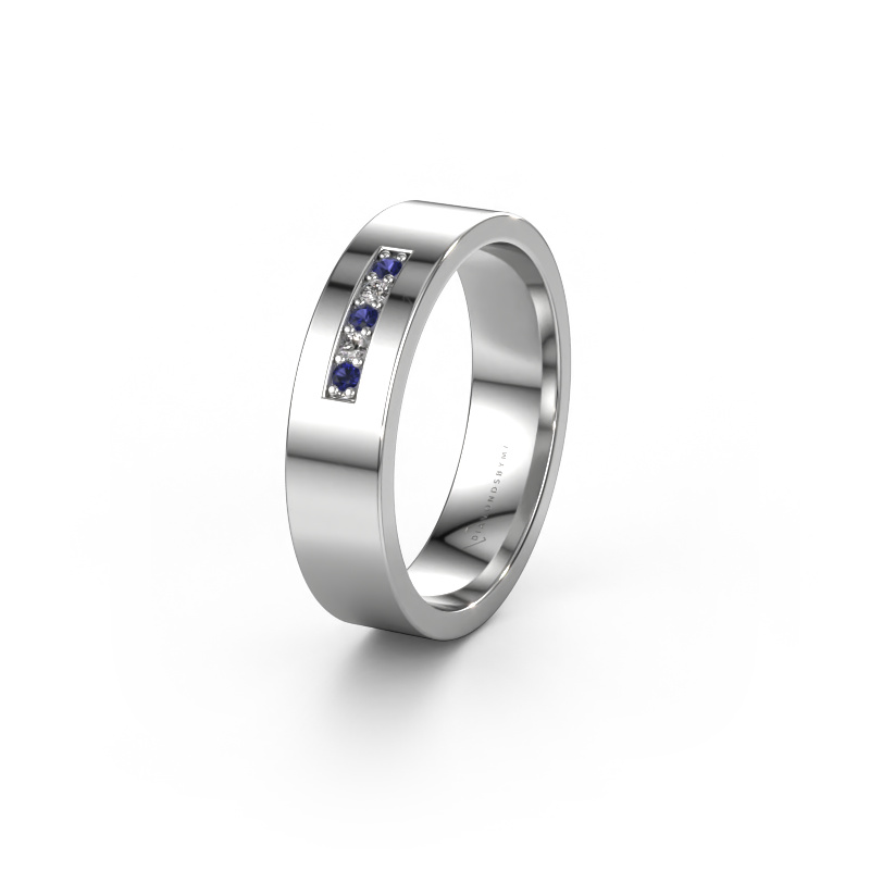 Image of Wedding ring WH0111L15AP 950 platinum ±5x1.7 mm Sapphire