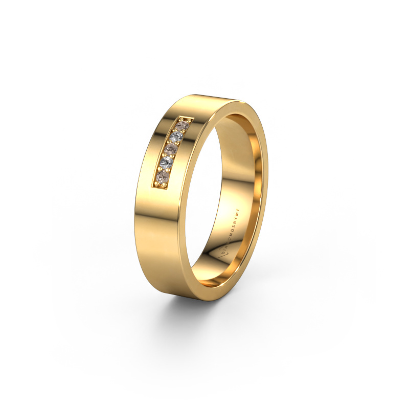 Image of Wedding ring WH0111L15AP 585 gold ±0.20x0.07 in Brown diamond