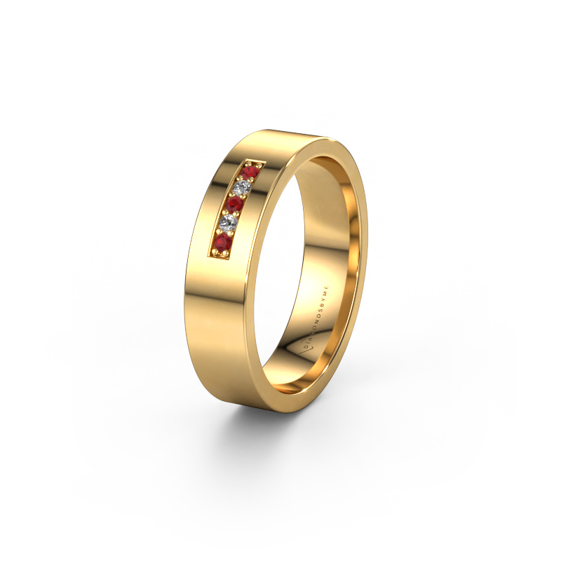 Image of Wedding ring WH0111L15AP 585 gold ±0.20x0.07 in Ruby