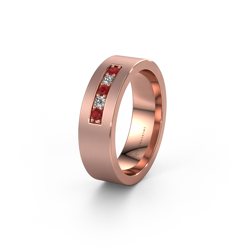 Bild von Ehering WH0111L16BM 585 Roségold ±6x2 mm Rubin