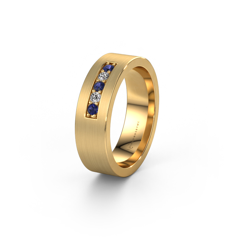 Image of Wedding ring WH0111L16BM 585 gold ±0.24x0.08 in Sapphire
