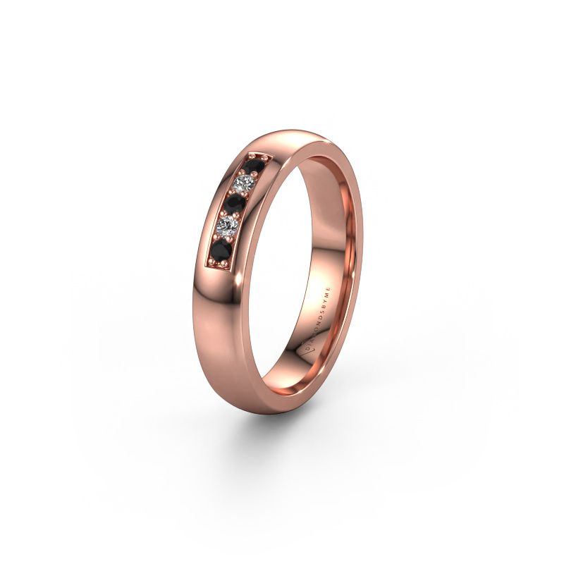 Bild von Ehering WH0111L24BP 585 Roségold ±4x2 mm Schwarz Diamant