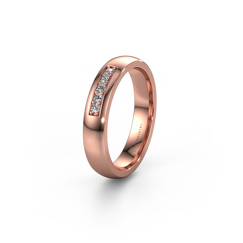 Image of Wedding ring WH0111L24BP 585 rose gold ±4x2 mm Zirconia