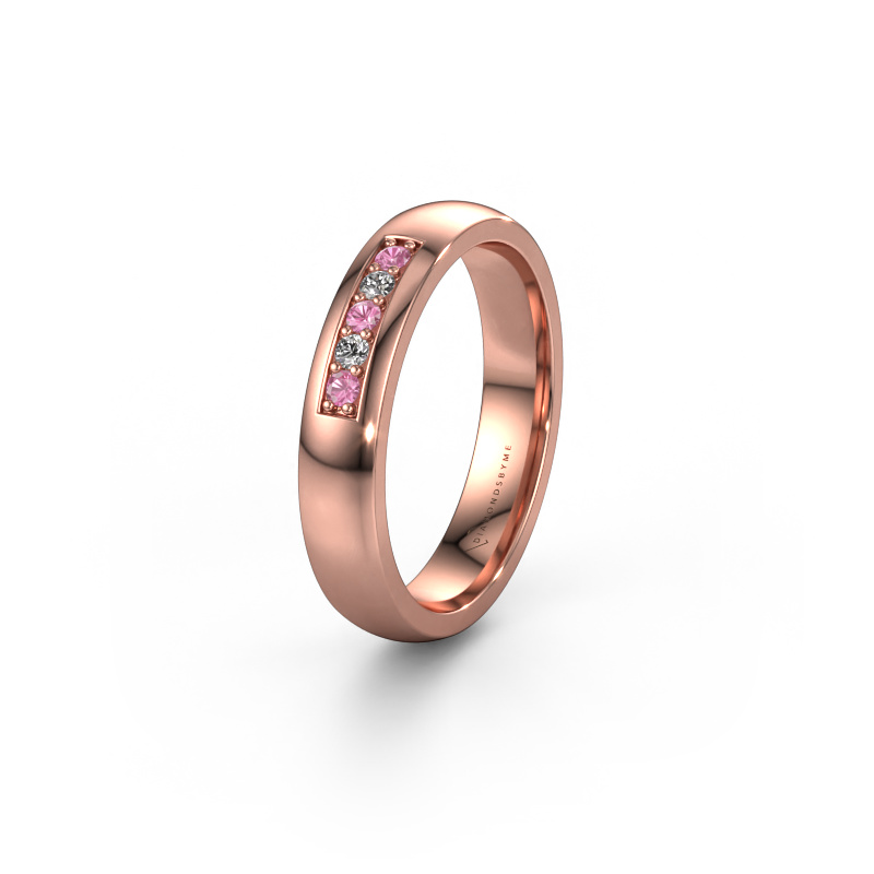 Image of Wedding ring WH0111L24BP 585 rose gold ±0.16x0.08 in Pink sapphire