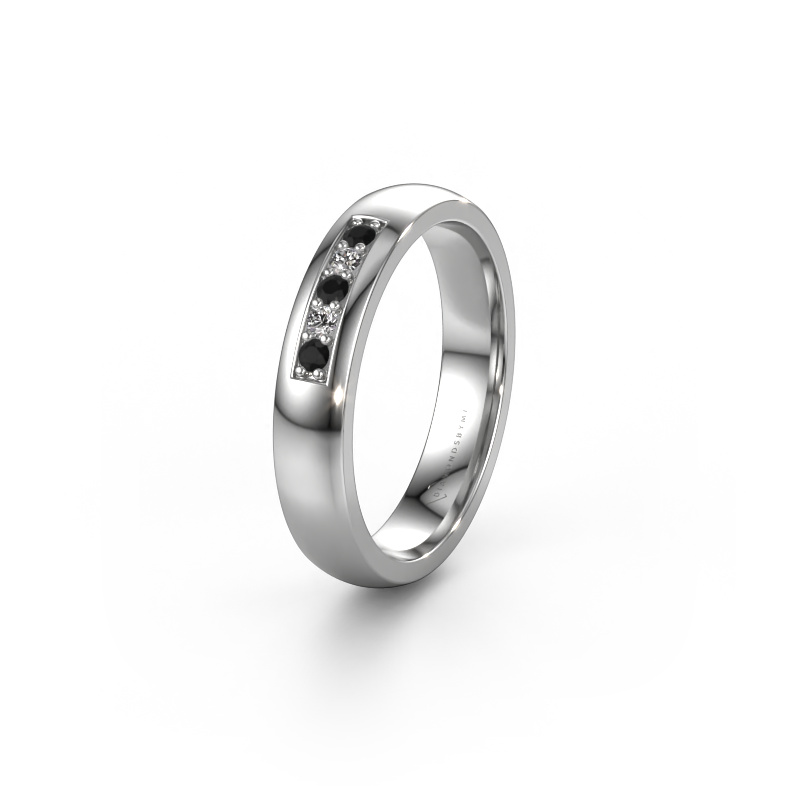Image of Wedding ring WH0111L24BP 950 platinum ±0.16x0.08 in Black diamond