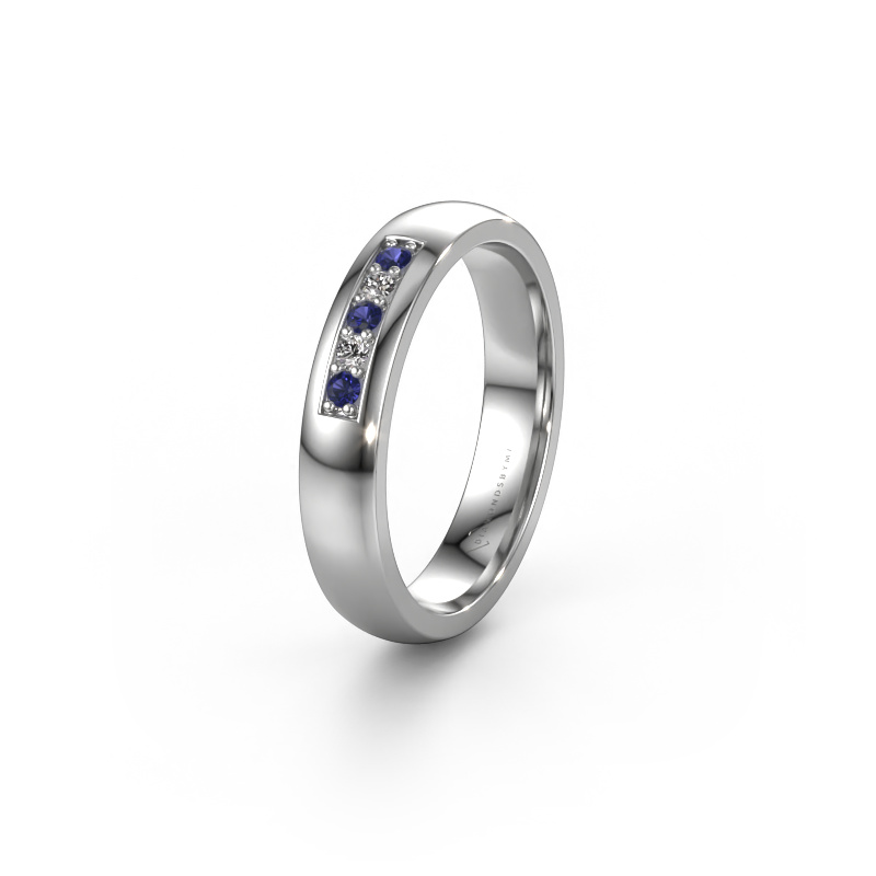 Image of Wedding ring WH0111L24BP 950 platinum ±0.16x0.08 in Sapphire