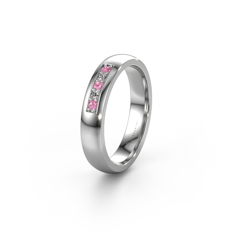 Image of Wedding ring WH0111L24BP 950 platinum ±0.16x0.08 in Pink sapphire