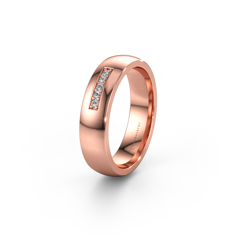 Image of Wedding ring WH0111L25BP 585 rose gold ±5 x 2 mm Diamond
