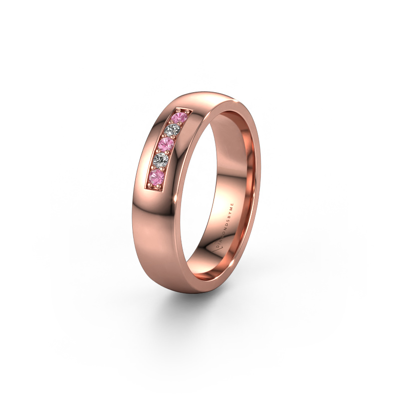 Bild von Ehering WH0111L25BP 585 Roségold ±5x2 mm Pink Saphir