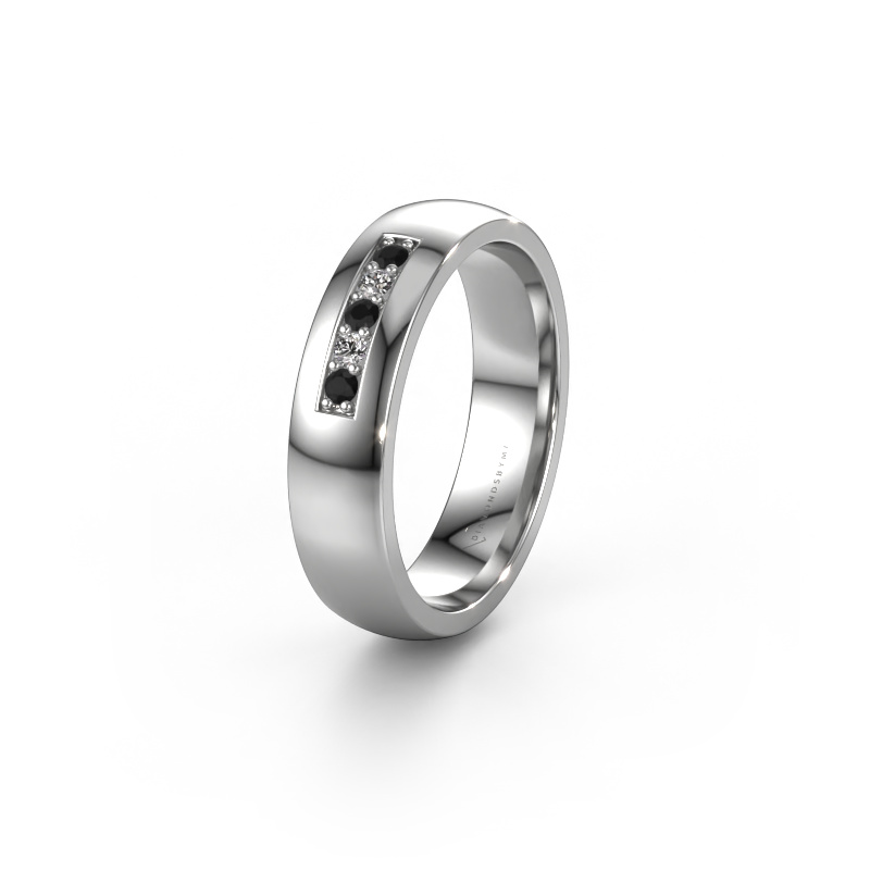 Image of Wedding ring WH0111L25BP 585 white gold ±0.20x0.08 in Black diamond