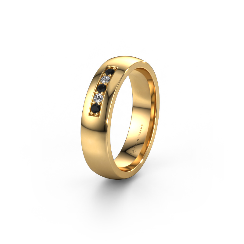 Bild von Ehering WH0111L25BP 585 Gold ±5x2 mm Schwarz Diamant