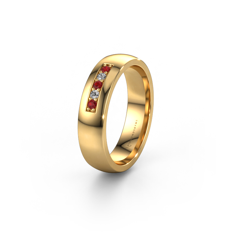 Image of Wedding ring WH0111L25BP 585 gold ±0.20x0.08 in Ruby