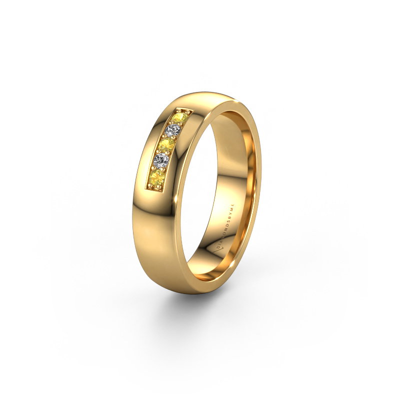 Image of Wedding ring WH0111L25BP 585 gold ±0.20x0.08 in Yellow sapphire