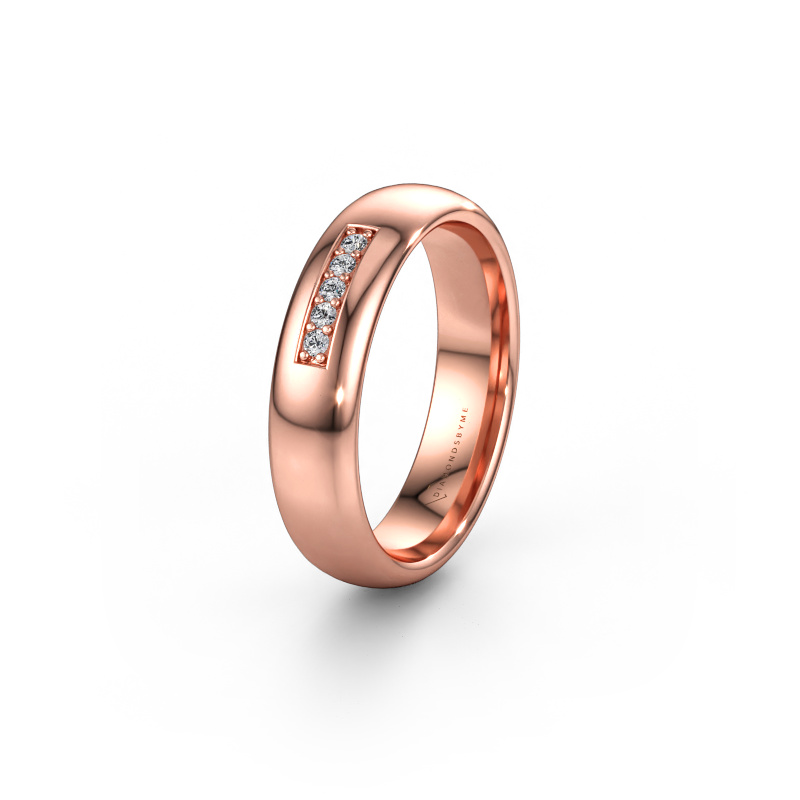 Image of Wedding ring WH0111L35BP 585 rose gold ±5 x 2 mm Diamond