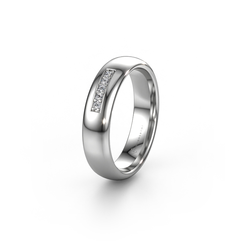 Image of Wedding ring WH0111L35BP 585 white gold ±5 x 2 mm Diamond
