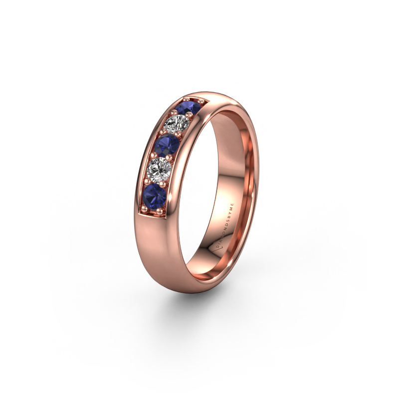 Afbeelding van Trouwring WH0111L35BP 585 rosé goud ±5x2 mm Saffier