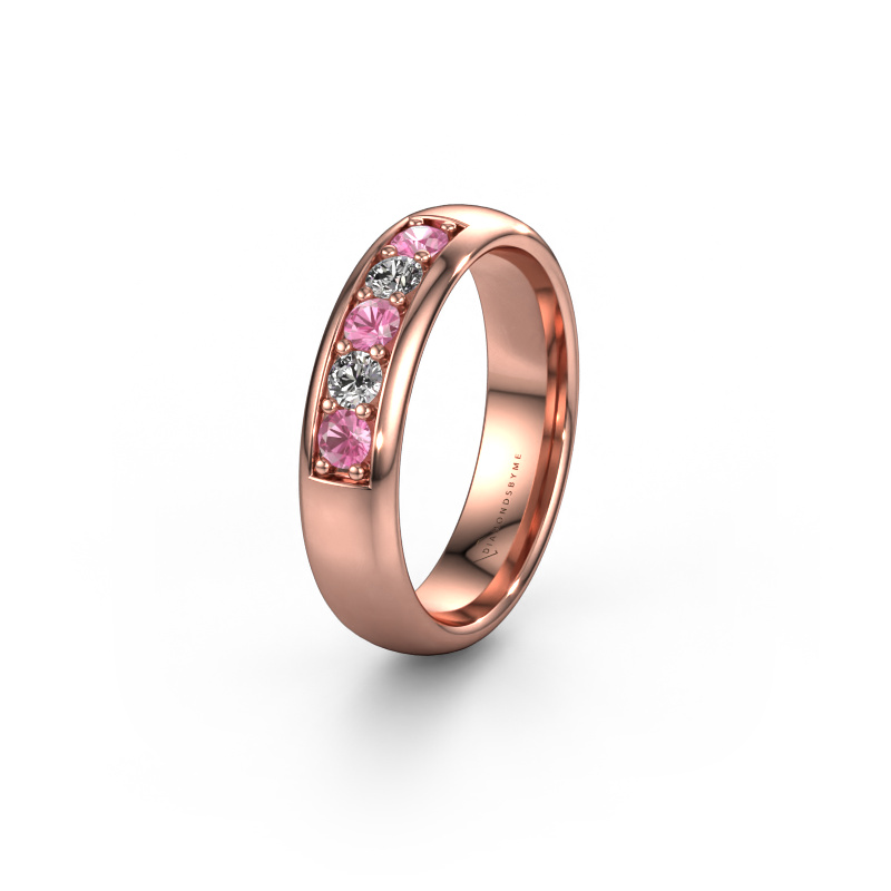 Bild von Ehering WH0111L35BP 585 Roségold ±5x2 mm Pink Saphir