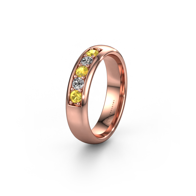 Image of Wedding ring WH0111L35BP 585 rose gold ±0.20x0.08 in Yellow sapphire