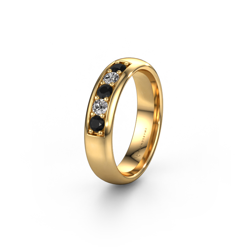 Bild von Ehering WH0111L35BP 585 Gold ±5x2 mm Schwarz Diamant