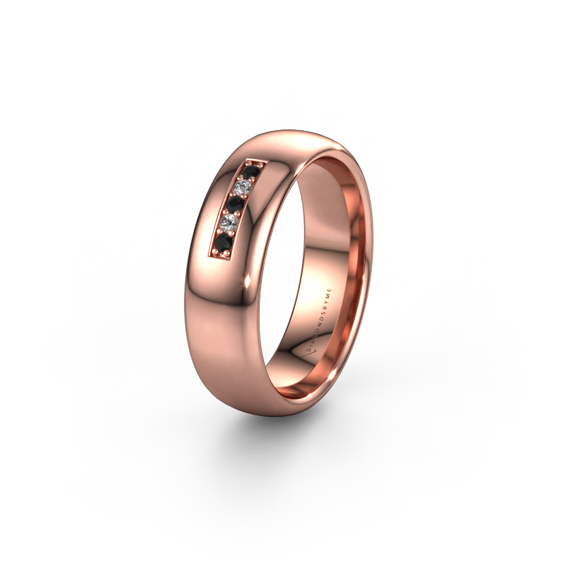 Bild von Ehering WH0111L36BP 585 Roségold ±6x2 mm Schwarz Diamant