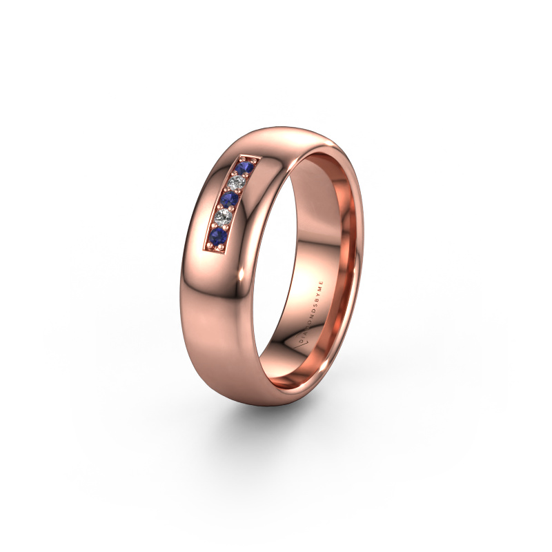 Image of Wedding ring WH0111L36BP 585 rose gold ±0.24x0.08 in Sapphire