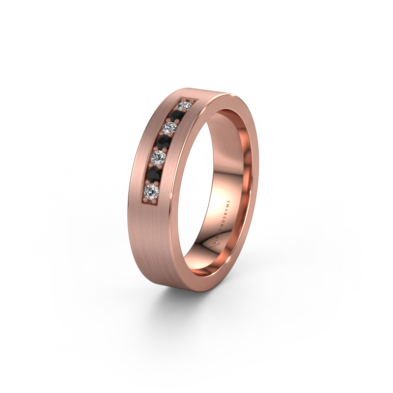 Bild von Ehering WH0112L15BM 585 Roségold ±5x2 mm Schwarz Diamant