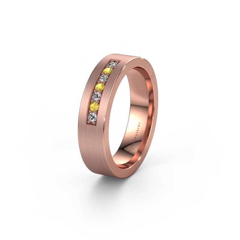 Image of Wedding ring WH0112L15BM 585 rose gold ±0.20x0.08 in Yellow sapphire
