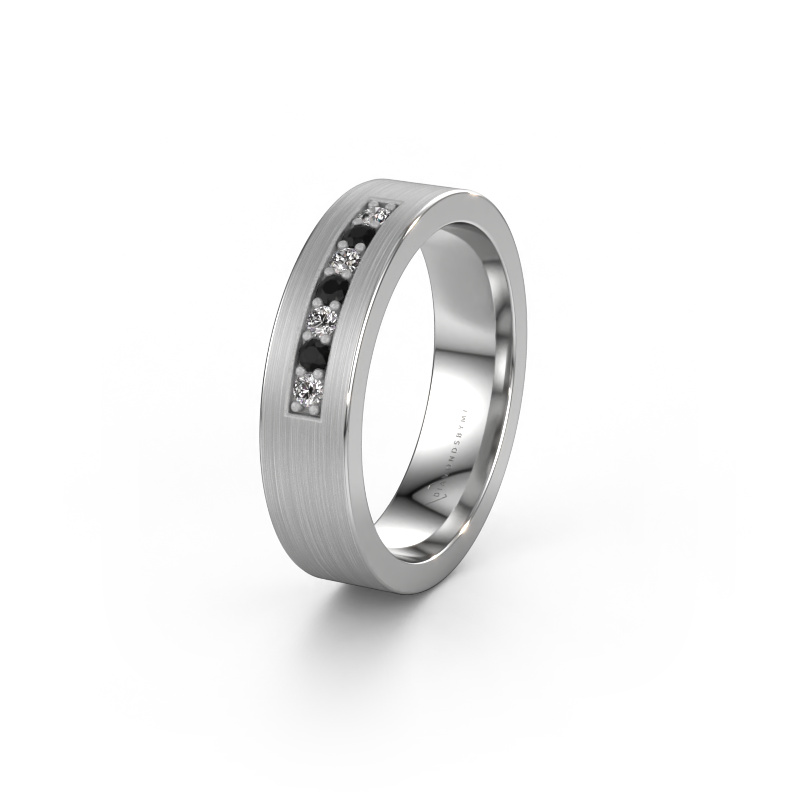 Bild von Ehering WH0112L15BM 950 Platin ±5x2 mm Schwarz Diamant